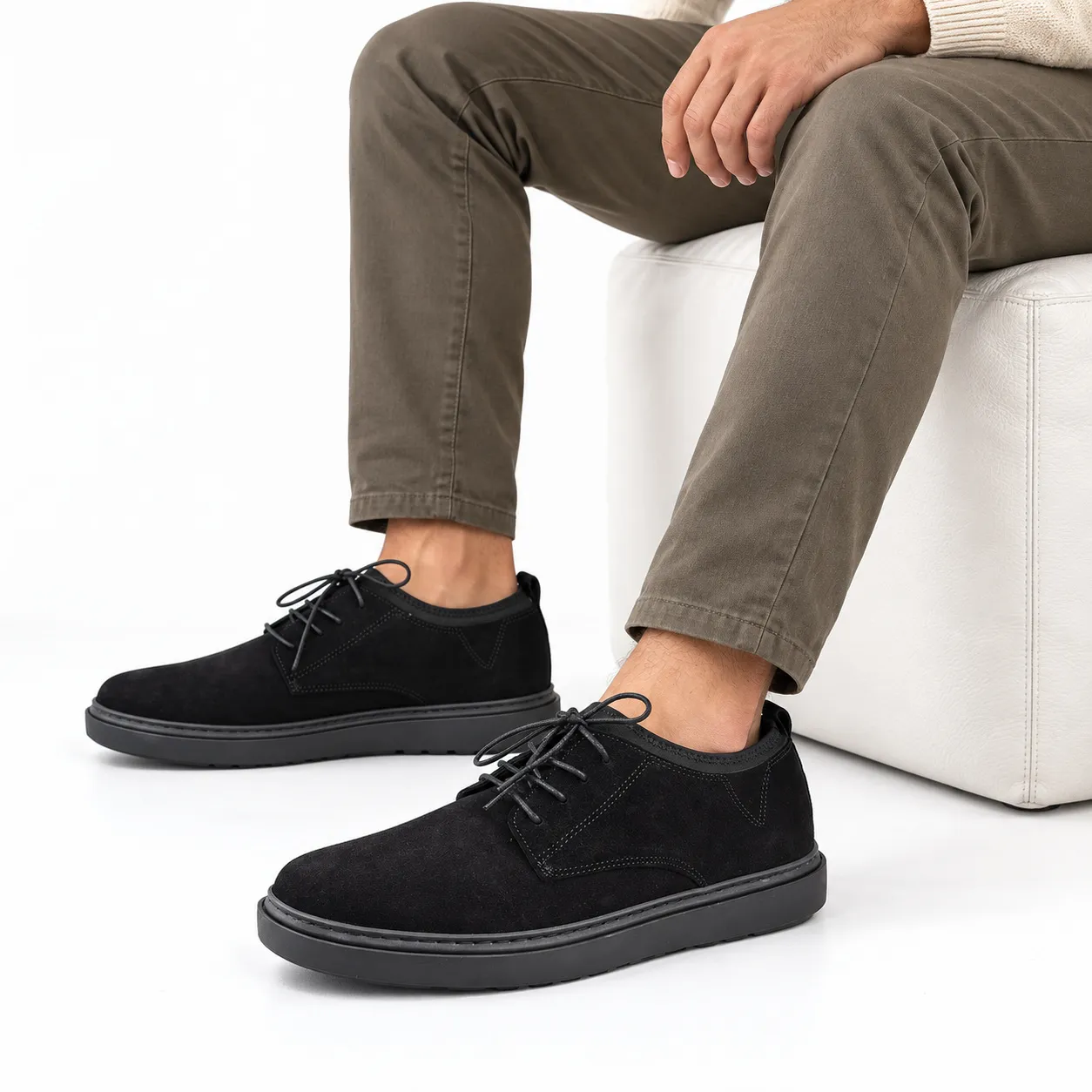 Chaussure de ville  053 noir daim pour homme ....     